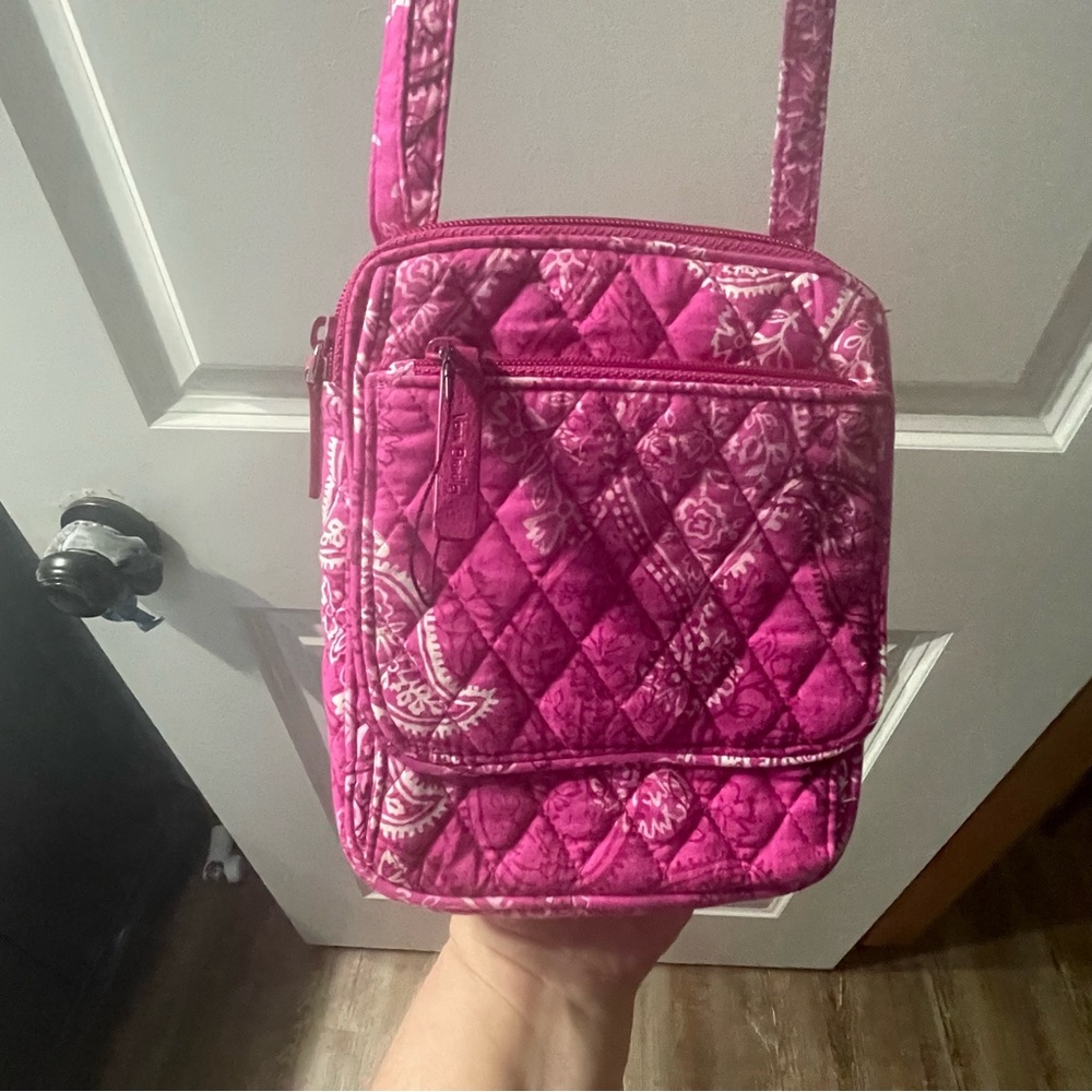 Vera Bradley Mini Paisley Print Pink Crossbody Hipster